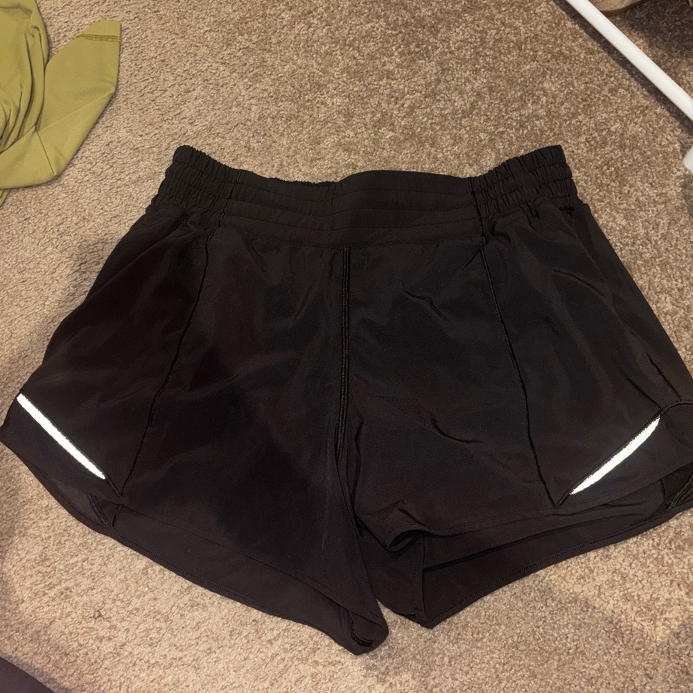lululemon athletica Black Athletic Shorts with Reflective Detail